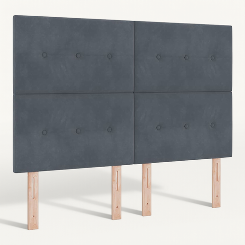 Tête De Lit Avec Des Lumières à LED Réglable Gris 80 Cm Velours