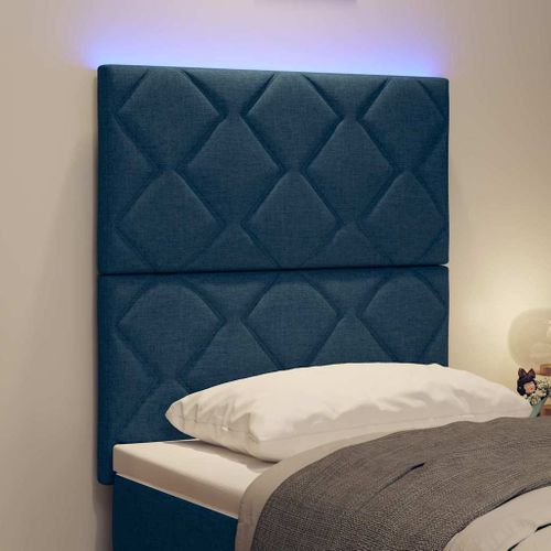Tête De Lit Avec Des Lumières à LED Réglable Bleu 80 Cm Tissu