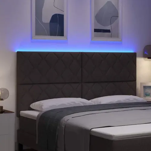 Tête De Lit Avec Des Lumières à LED Marron 180 Cm Tissu