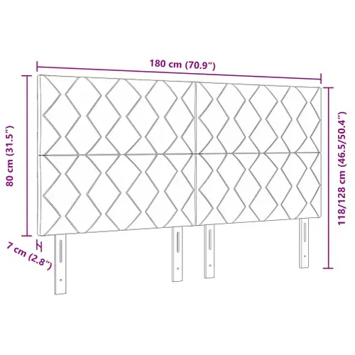 Tête De Lit Avec Des Lumières à LED Marron 180 Cm Tissu