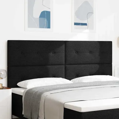 Tête De Lit Avec Tête De Lit Noir 200 Cm Tissu