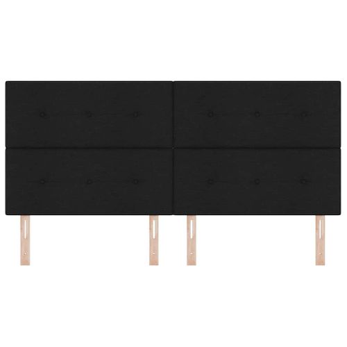 Tête De Lit Avec Tête De Lit Noir 200 Cm Tissu