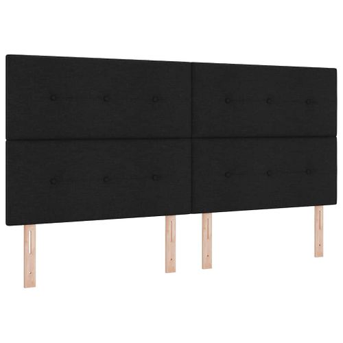 Tête De Lit Avec Tête De Lit Noir 200 Cm Tissu