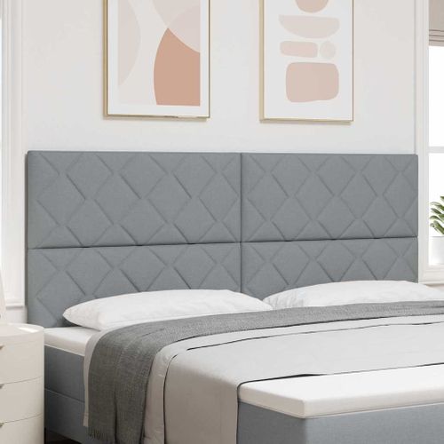 Tête De Lit En Tissu Géométrique Gris Clair 200 Cm Tissu