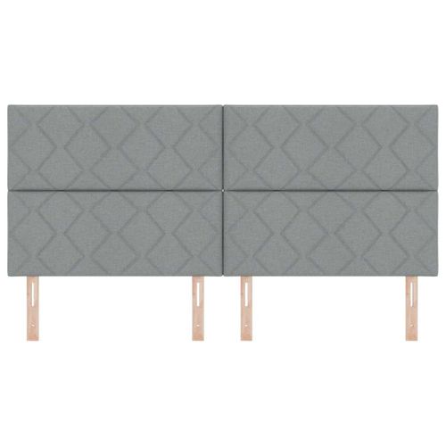 Tête De Lit En Tissu Géométrique Gris Clair 200 Cm Tissu