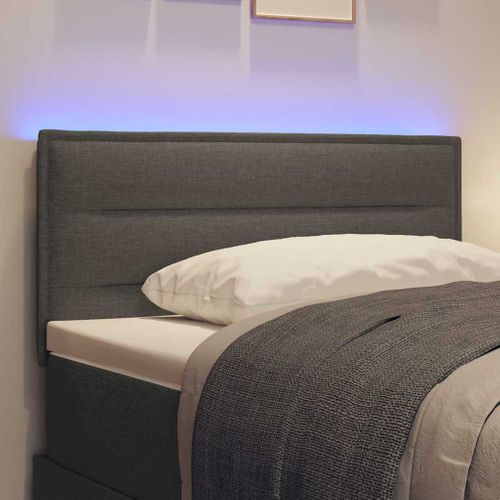 Tête De Lit LED Avec Des Lumières à LED Gris Foncé 80 Cm Tissu