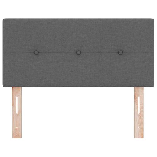 Tête De Lit LED Avec Des Lumières À LED Gris Foncé 90 Cm Tissu