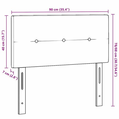 Tête De Lit LED Avec Des Lumières À LED Noir 90 Cm Tissu