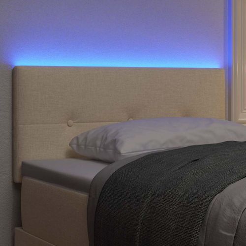 Tête De Lit LED Avec Des Lumières à LED Crème 90 Cm Tissu