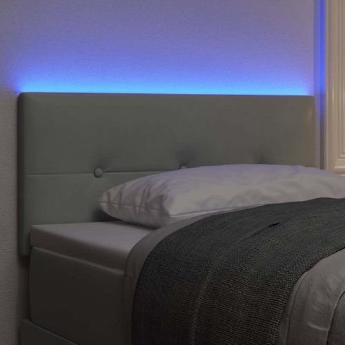 Tête De Lit Avec Des Lumières À LED Gris Clair 100 Cm Velours