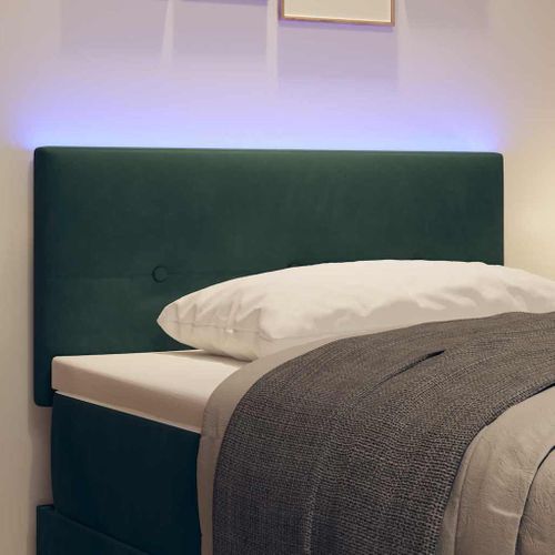 Tête De Lit Avec Des Lumières À LED Vert 100 Cm Velours