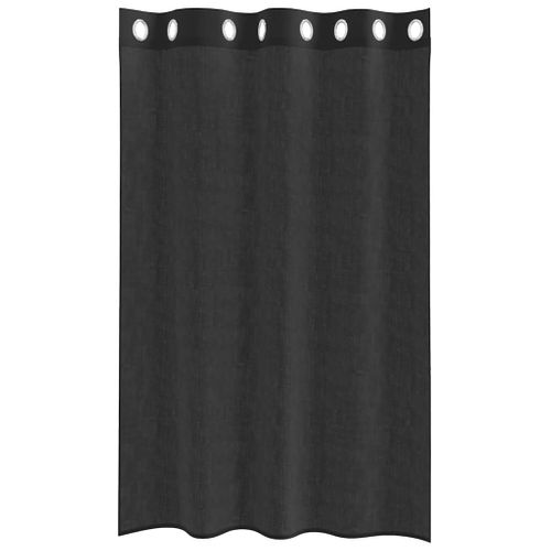 Rideaux En Voile Avec Oeillets 2 Pièces Noir 140x175 Cm