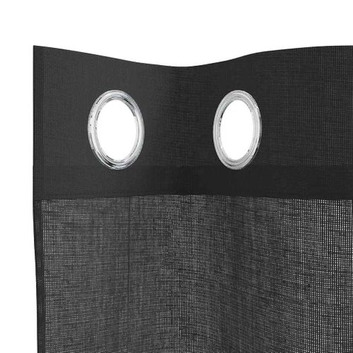 Rideaux En Voile Avec Oeillets 2 Pièces Noir 140x175 Cm