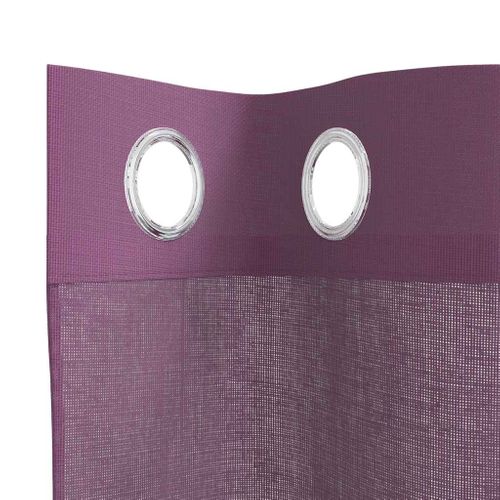 Rideaux En Voile Avec Oeillets 2 Pièces Violet 140x245 Cm