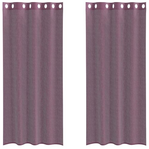 Rideaux En Voile Avec Oeillets 2 Pièces Violet 140x245 Cm