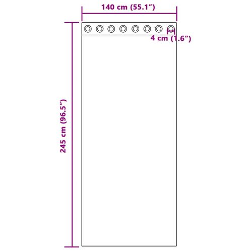Rideaux En Voile Avec Oeillets 2 Pièces Violet 140x245 Cm