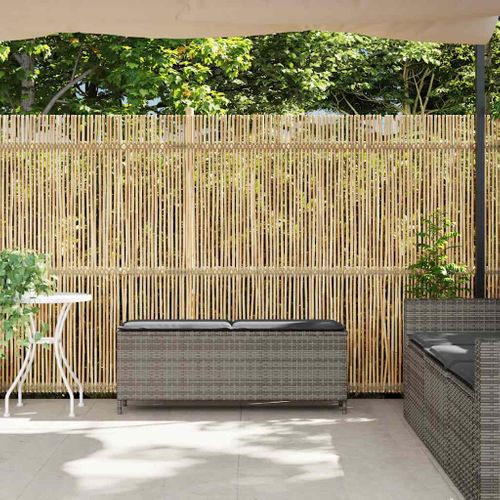 Banc De Jardin Avec Coussin Gris 110x30x40,5 Cm Résine Tressée