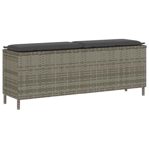 Banc De Jardin Avec Coussin Gris 110x30x40,5 Cm Résine Tressée