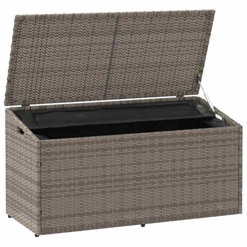 Coffre De Rangement De Jardin Gris 110 X 50 X 58 Cm Résine Tressée Rangement