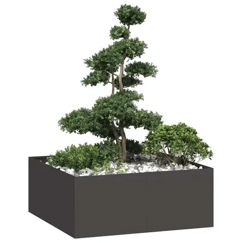 Jardinière Noir 100x100x40 Cm Acier
