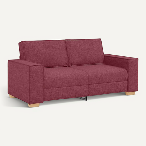 Canapé 2 Places Rouge Vin 140 Cm Tissu