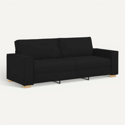 Canapé 3 Places Noir 180 Cm Tissu