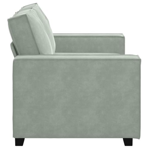 Canapé à 2 Places Gris Clair 120 Cm Velours