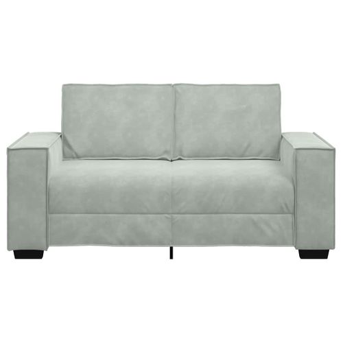 Canapé à 2 Places Gris Clair 120 Cm Velours