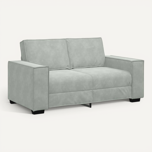 Canapé à 2 Places Gris Clair 120 Cm Velours