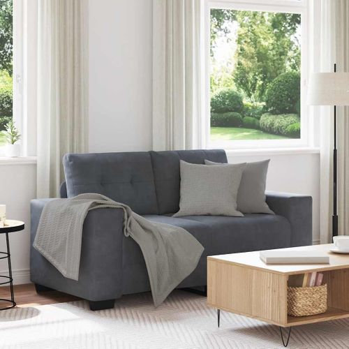 Canapé Causeuse Gris Foncé 120 Cm Velours