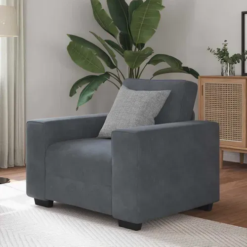 Fauteuil Gris 60 Cm Velours
