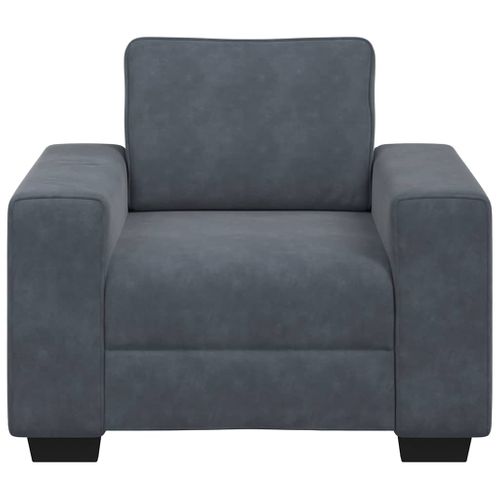 Fauteuil Gris 60 Cm Velours