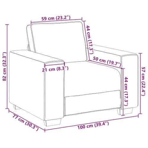 Fauteuil Gris 60 Cm Velours