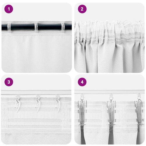 Lot de 2 Rideaux Occultants Blanc Lumineux Polyester