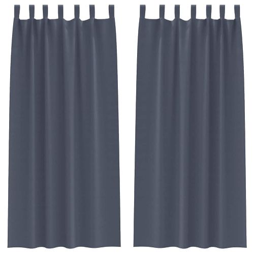 Lot de 2 Rideaux Occultants Anthracite Polyester 245x140
