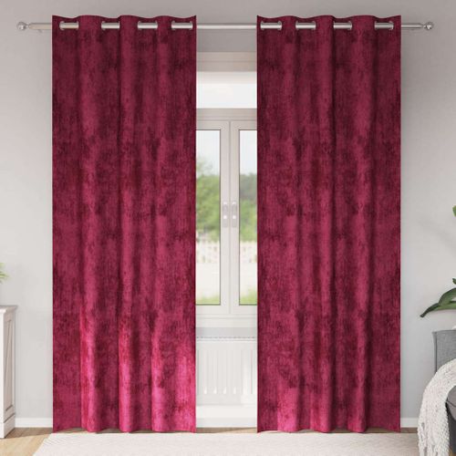Rideaux En Velours 2 Pièces Bordeaux 260 X 140 Cm Velours