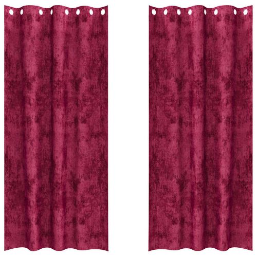 Rideaux En Velours 2 Pièces Bordeaux 260 X 140 Cm Velours