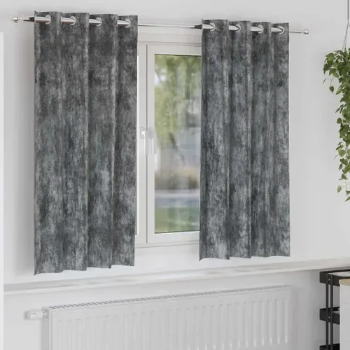Rideaux En Velours 2 Pièces Gris 175 X 140 Cm Velours