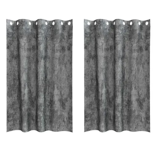 Rideaux En Velours 2 Pièces Gris 175 X 140 Cm Velours