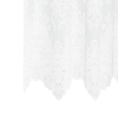 Rideau En Dentelle Floral Blanc 180 X 150 Cm Polyester