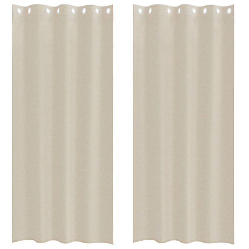 Rideau En Voile 2 Pièces Couleur Sable 225 X 140 Cm Polyester
