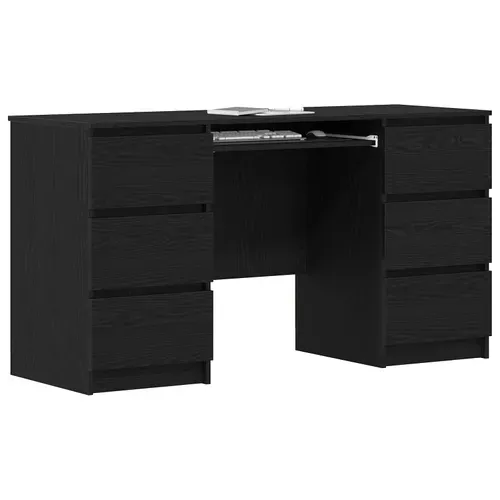 Bureau Chêne Noir Bois Contreplaqué 140 X 50 X 76 Cm Durable
