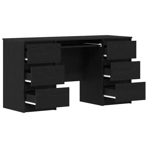 Bureau Chêne Noir Bois Contreplaqué 140 X 50 X 76 Cm Durable