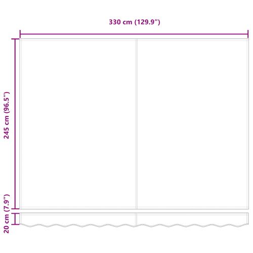 Auvent Rétractable Noir 350 X 250 Cm Tissu, Métal