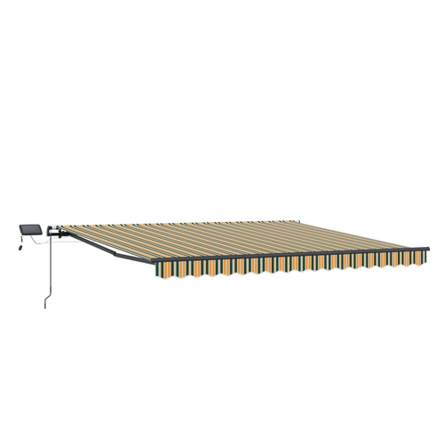 Store Manuel Rétractable LED Vert Et Jaune 450x350 Cm
