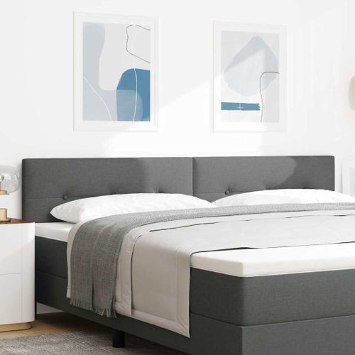 Tête De Lit Avec Tête De Lit Gris Foncé 200 Cm Tissu