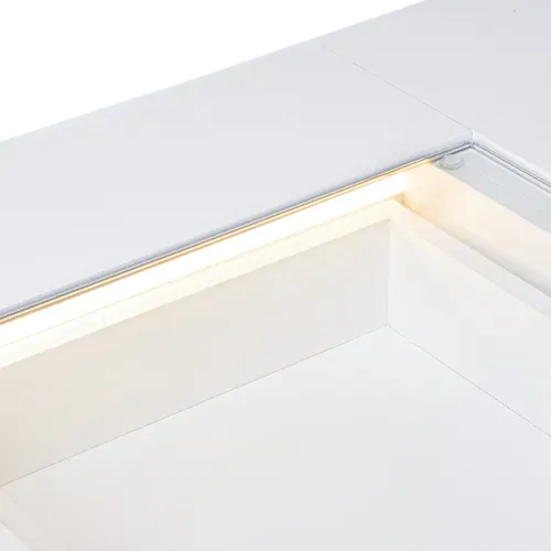 VANITII Coiffeuse avec Miroir LED 6 Tiroirs Blanc 92 x 55 x 139 cm