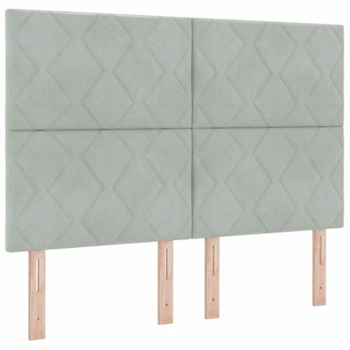 Cadre De Lit Avec Tête De Lit Gris Clair 140 X 190 Cm Velours
