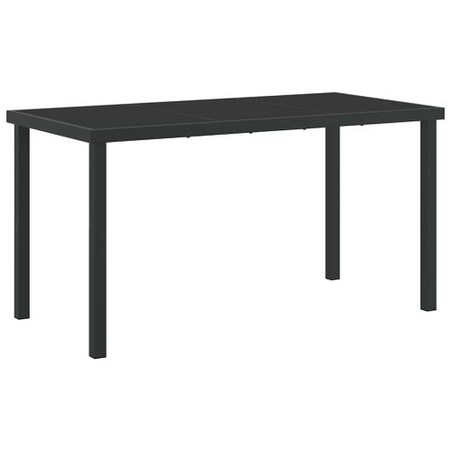 Table De Jardin Noir 140 X 80 X 73 Cm Teck Massif