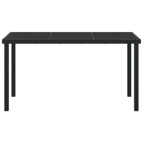 Table De Jardin Noir 140 X 80 X 73 Cm Teck Massif